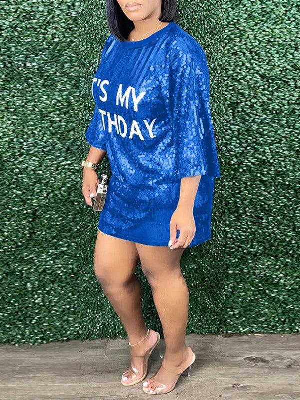 Women's Sequin Tee Mini Dress