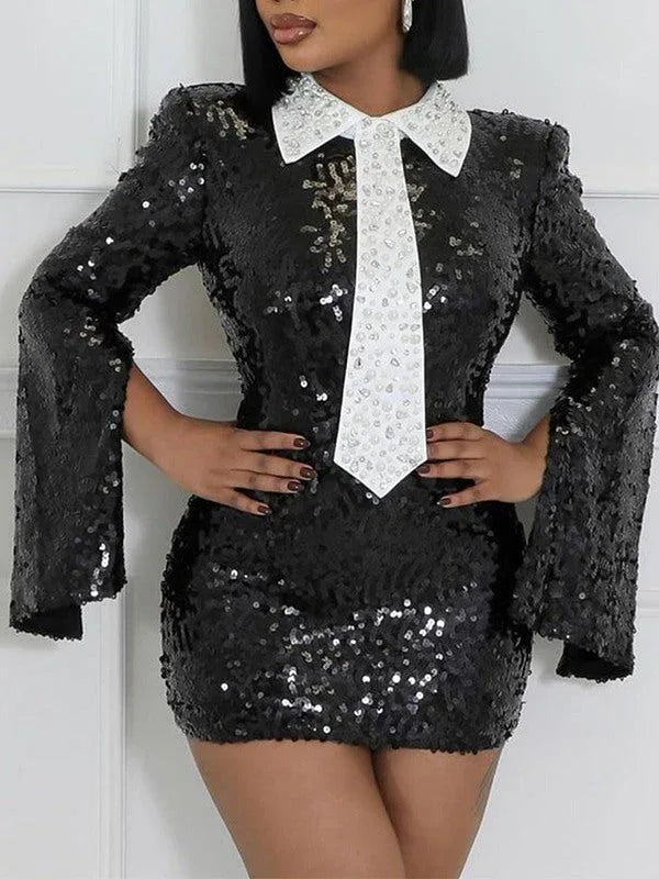 Women's Sequin Open-Back Party Dress