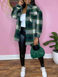 Women's Plaid Casual Button-Down Shirt Jacket