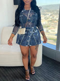 Women's Sheer Mesh Bodysuit & High-Waist Skort Set
