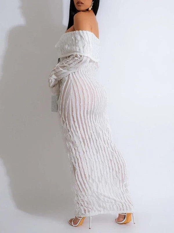 Women's Off-Shoulder Button-Front Ruched Dress