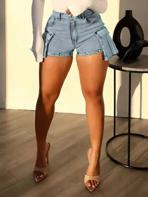 Women's Relaxed-Fit Detachable Cargo-Pocket Denim Jeans