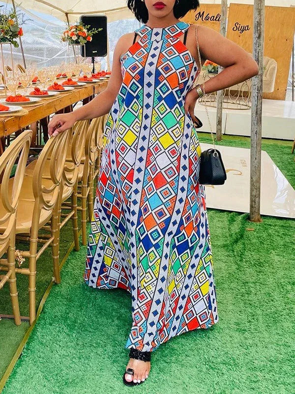 Women's Printed Sleeveless Dress