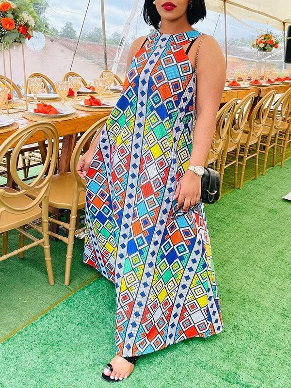 Women's Printed Sleeveless Dress