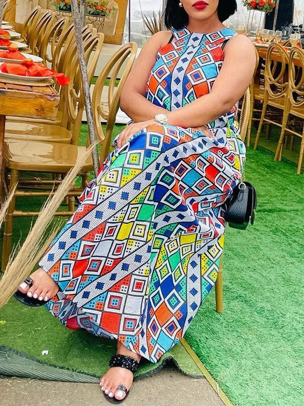 Women's Printed Sleeveless Dress