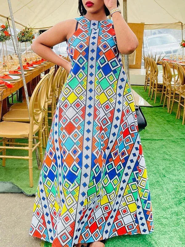 Women's Printed Sleeveless Dress