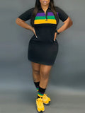 Women's Striped Polo Mini Dress