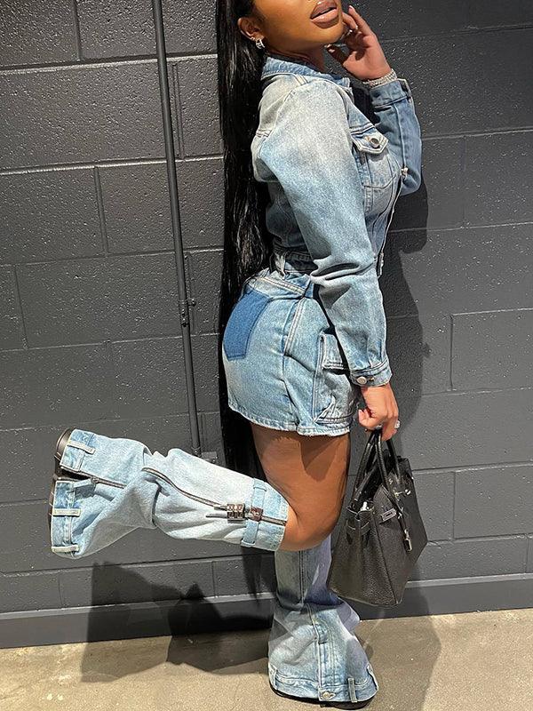 Women's Button-Front Denim Dress