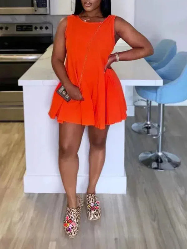 Women's Solid Sleeveless Mini Dress
