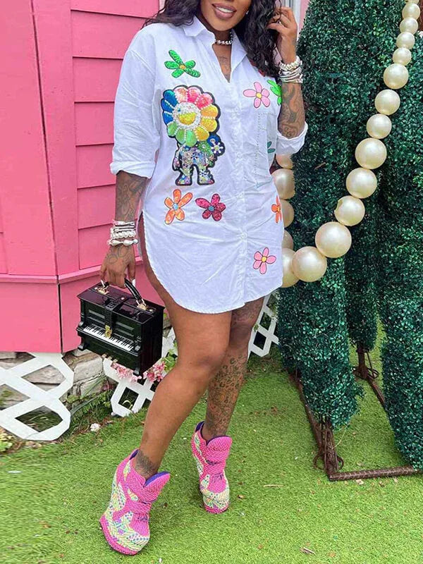 Women's Studded Shirt Dress
