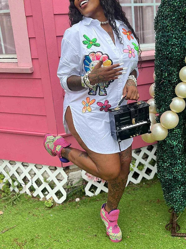 Women's Studded Shirt Dress