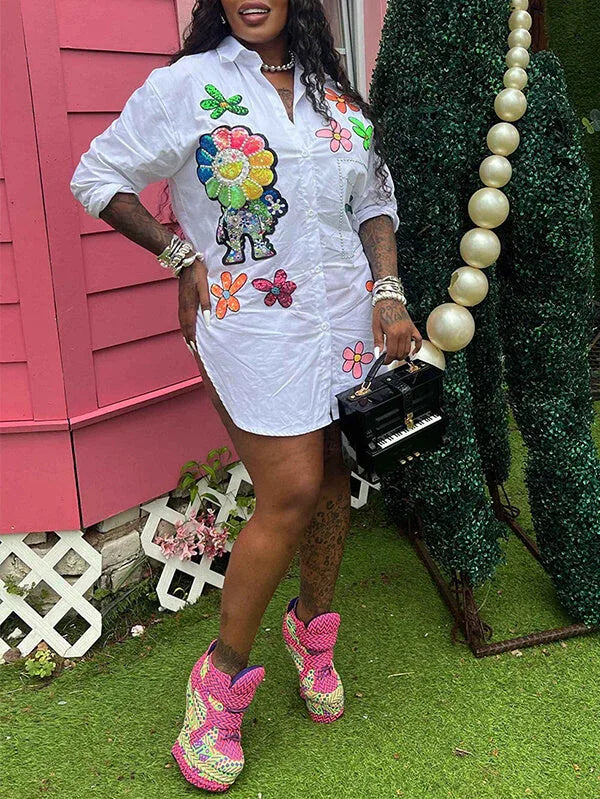 Women's Studded Shirt Dress