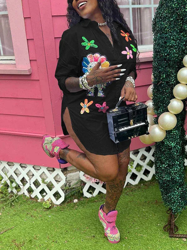 Women's Studded Shirt Dress
