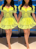 Women's Off-Shoulder Ruffle Mini Dress