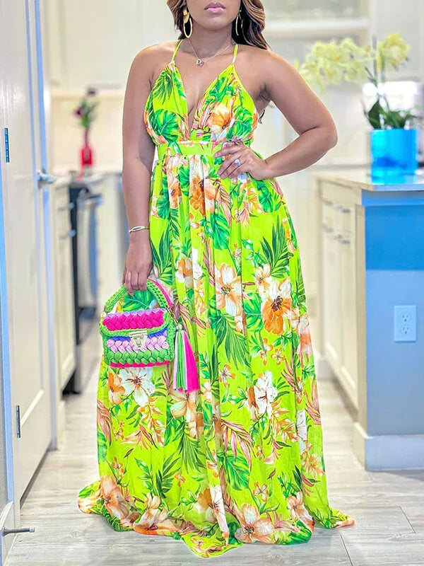 Women's Printed Cami Maxi Dress