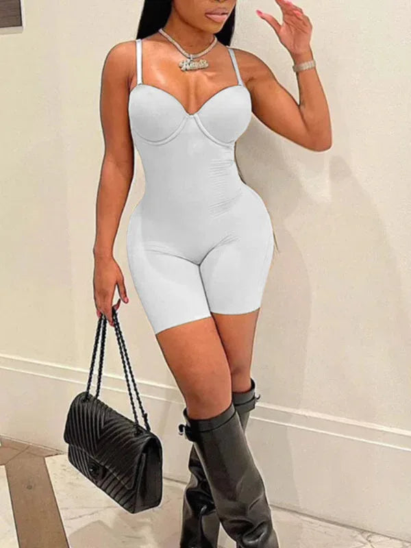 Women's Solid Cami Sleeveless Casual Mini Romper