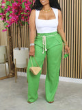 Women's Casual Tied Elastic-Waist Loose-Fit Trousers