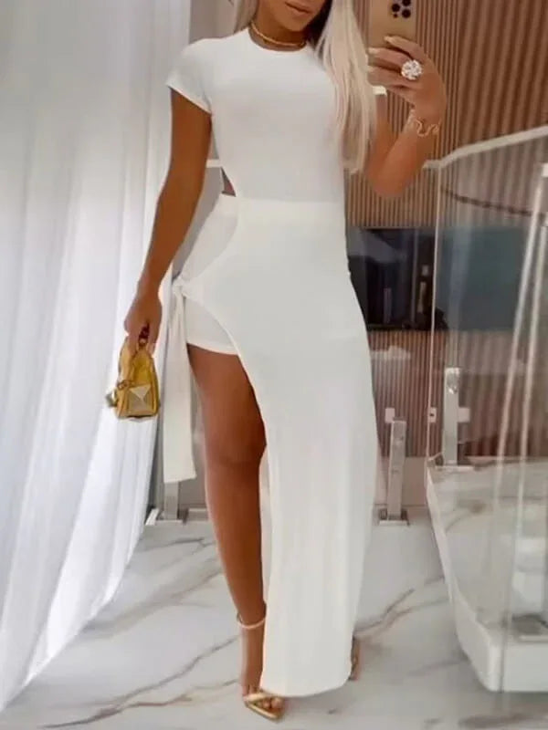 Women's Solid Relaxed Tunic Top & High-Waist Shorts Set