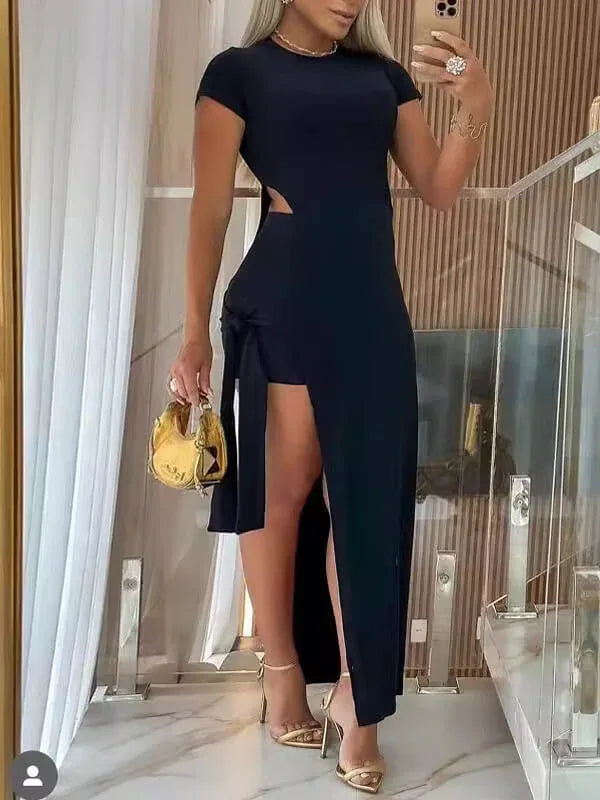 Women's Solid Relaxed Tunic Top & High-Waist Shorts Set