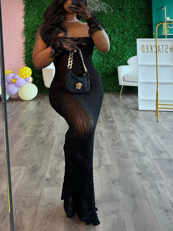 Women's Solid Sheer Cami  Dress