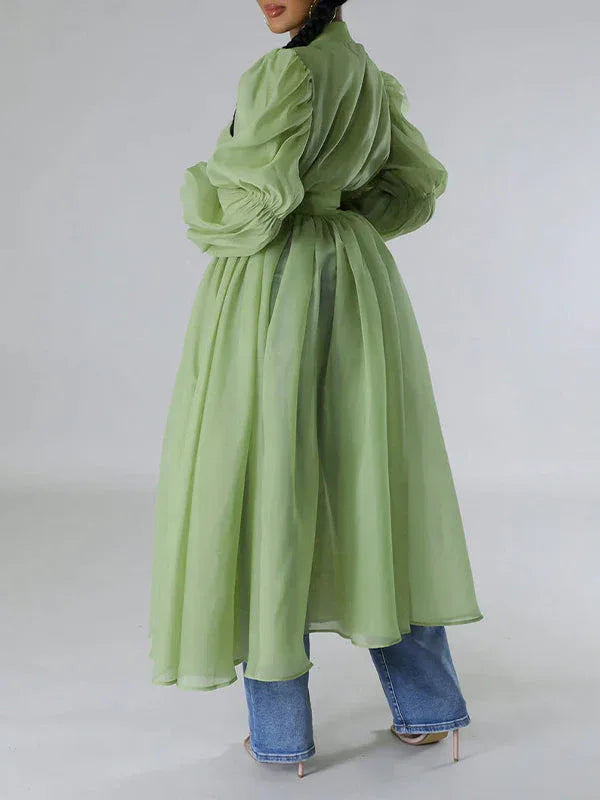 Women's Zip-Front Patchwork Relaxed Long Tunic Top