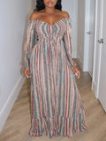 Women's Printed Off-Shoulder Dress