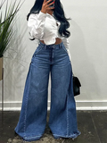 Women's High-Waist Relaxed Wide-Leg Denim Jeans