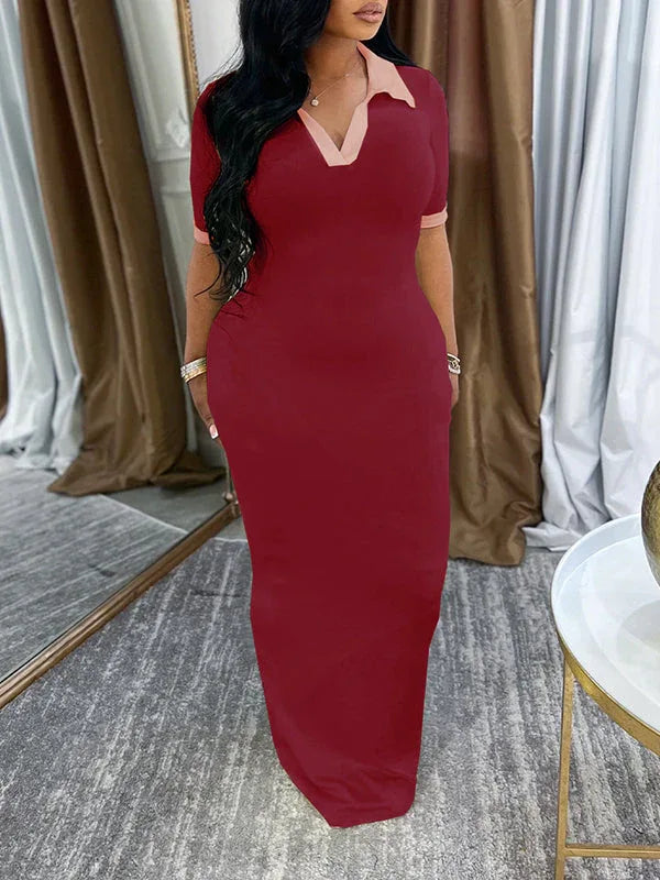 Women's Contrast Polo Dress
