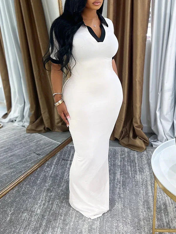 Women's Contrast Polo Dress