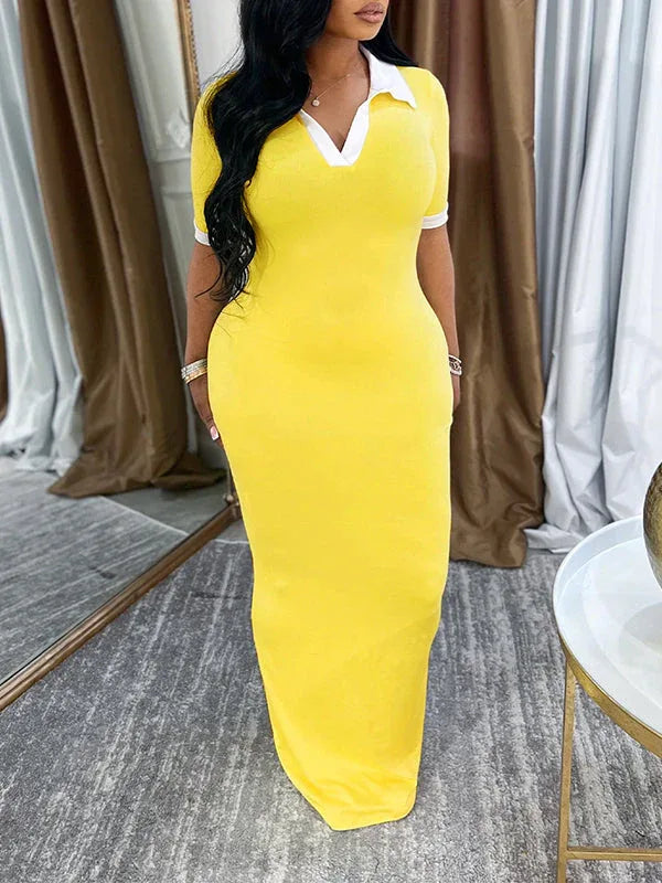 Women's Contrast Polo Dress