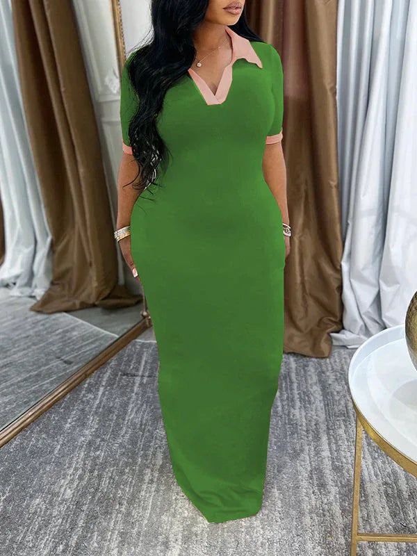 Women's Contrast Polo Dress