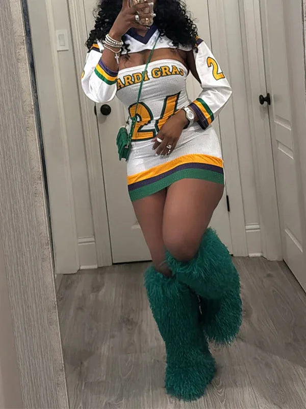 Women's Mardi Gras Festive Mini Dress