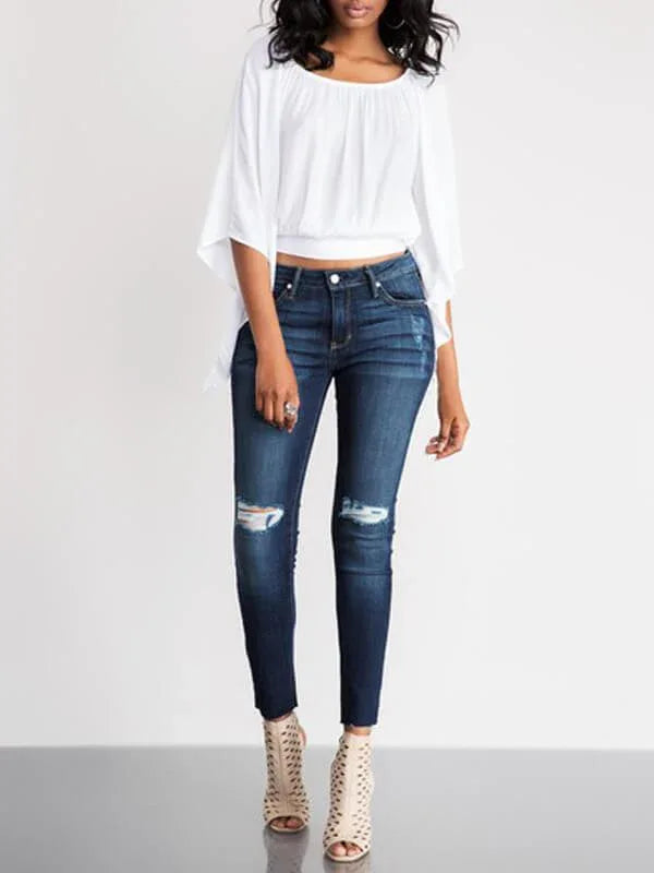 Women's Tie-Back Batwing-Sleeve Loose Casual Top