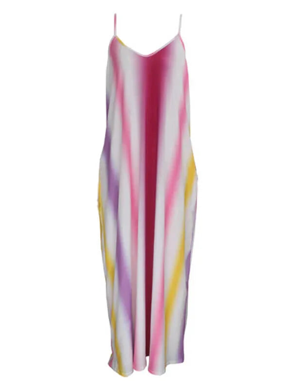 Women's Striped V-Neck Cami Dress