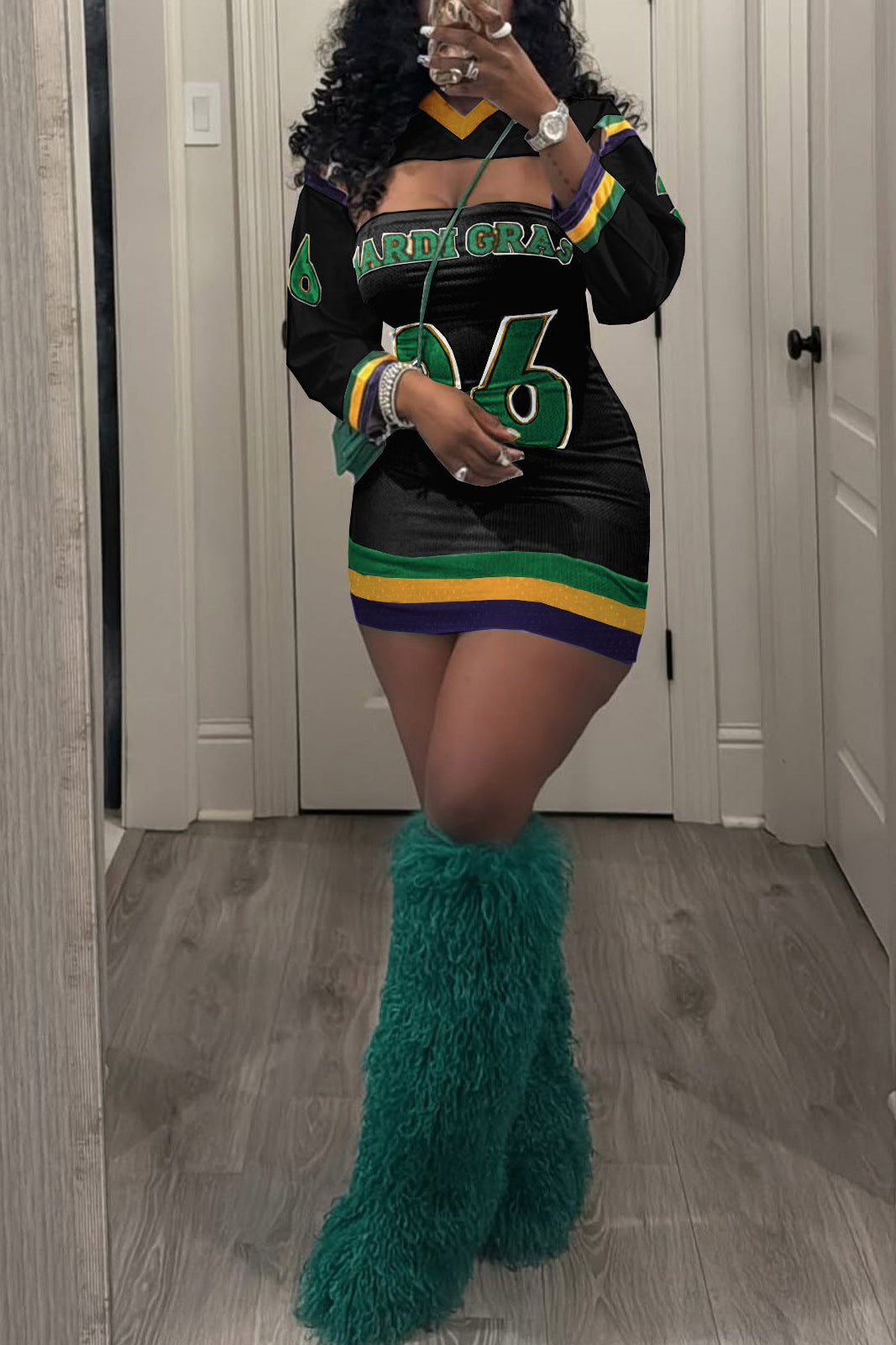 Women's Mardi Gras Festive Mini Dress